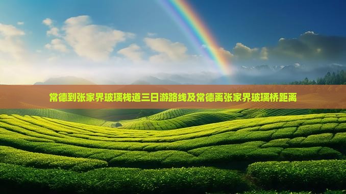 常德到张家界玻璃栈道三日游