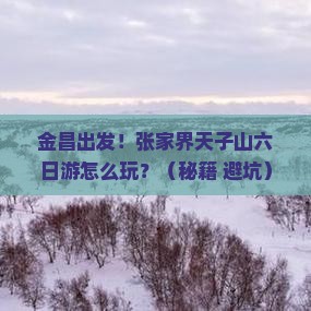 金昌到张家界天子山六日游