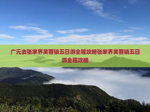 广元去张家界芙蓉镇五日游