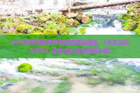 南平去张家界凤凰古城自由团