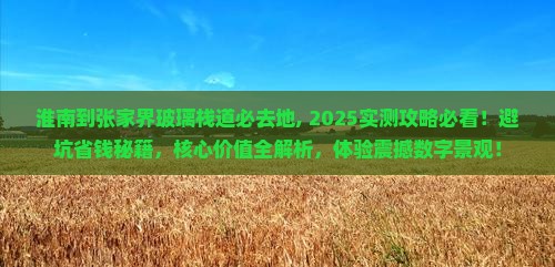 淮南到张家界玻璃栈道必去地