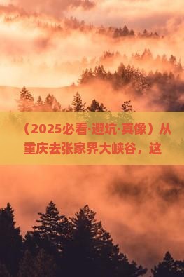 重庆去张家界大峡谷攻略