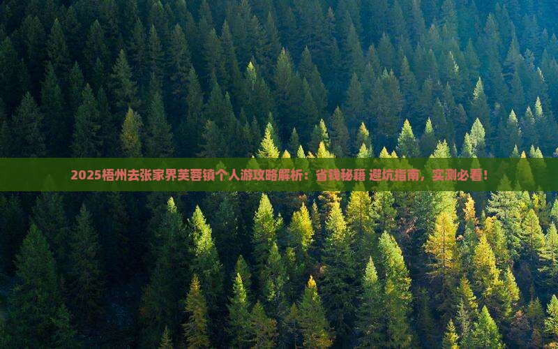 梧州去张家界芙蓉镇个人游