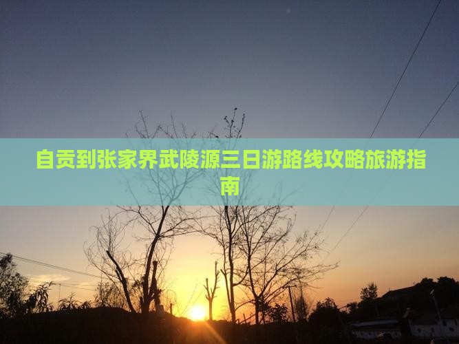 自贡到张家界武陵源三日游