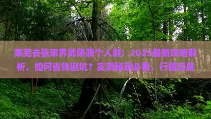 莱芜去张家界武陵源个人游