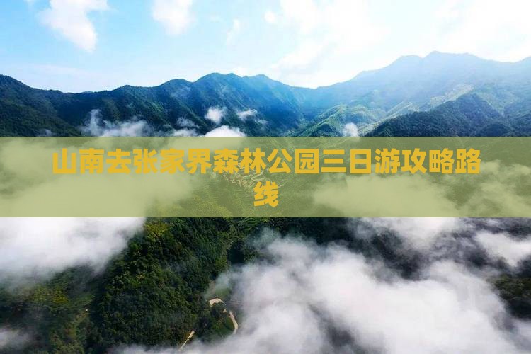 山南去张家界森林公园三日游