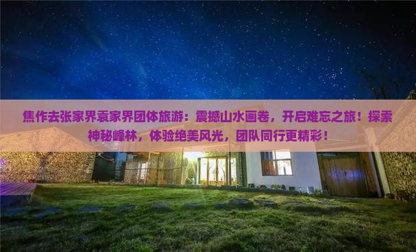 焦作去张家界袁家界团体旅游