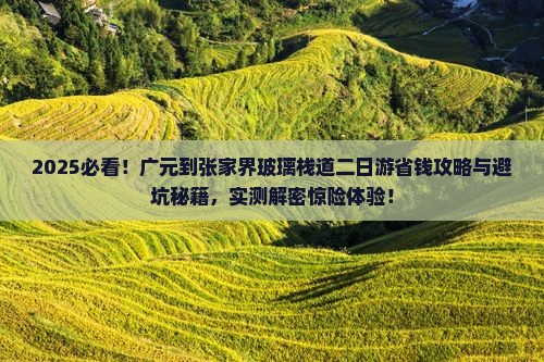 广元到张家界玻璃栈道二日游