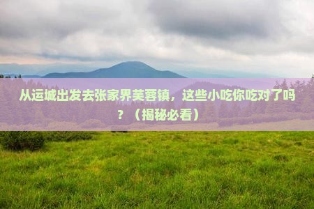 运城去张家界芙蓉镇旅游小吃