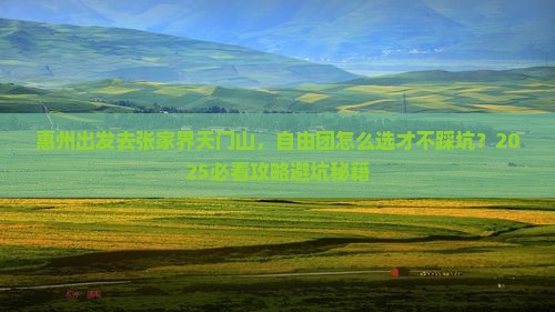 惠州去张家界天门山自由团