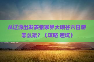 辽源去张家界大峡谷六日游
