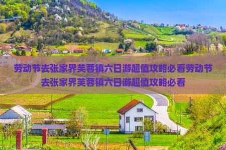 劳动节去张家界芙蓉镇六日游