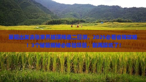 襄阳去张家界玻璃栈道二日游