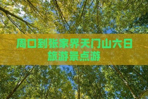 周口到张家界天门山六日游