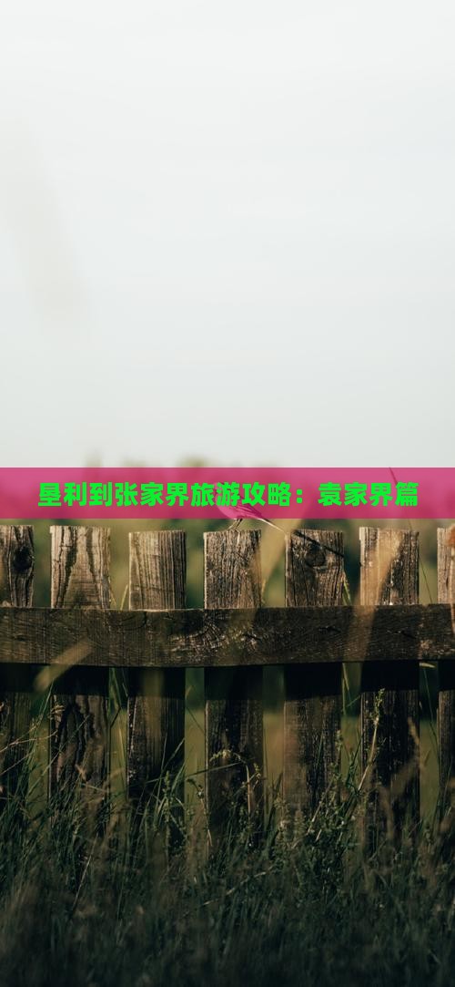 垦利到张家界袁家界旅游