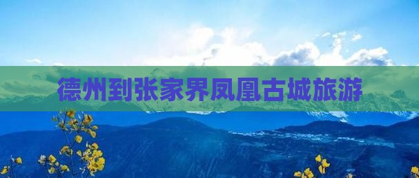 德州到张家界凤凰古城旅游