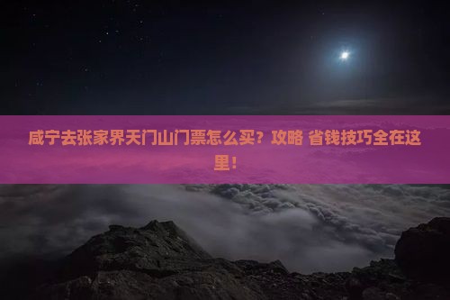 咸宁去张家界天门山门票