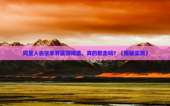 阿里去张家界玻璃栈道团体旅游