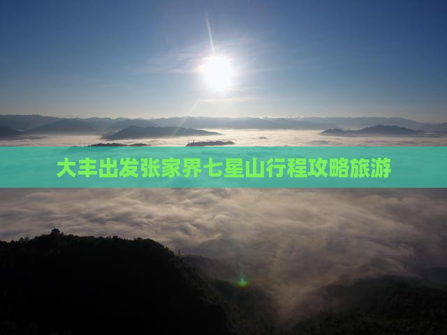 大丰到张家界七星山旅行社
