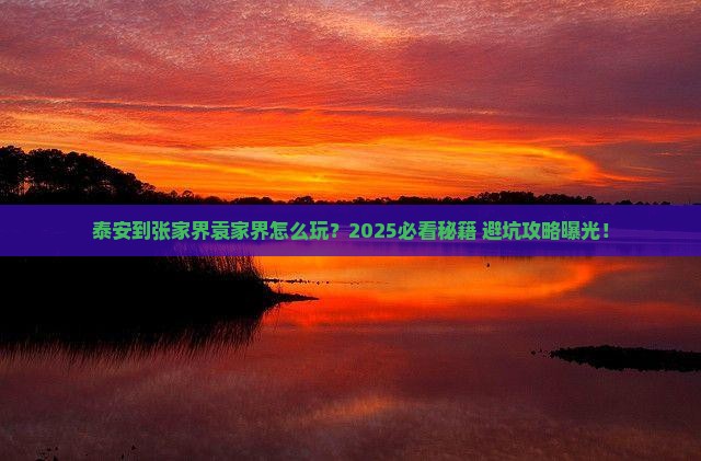 泰安到张家界袁家界哪里玩