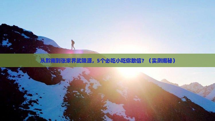 黔南去张家界武陵源旅游小吃