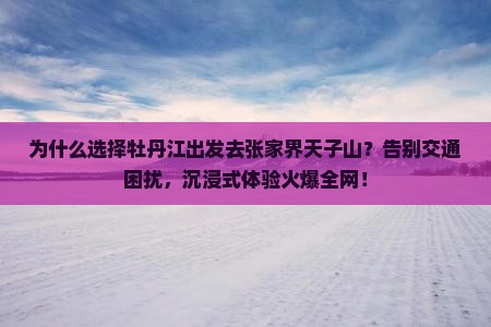 牡丹江去张家界天子山团体旅游