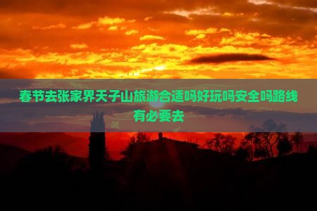 春节去张家界天子山旅游