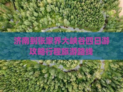 济南到张家界大峡谷四日游