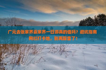 广元去张家界袁家界一日