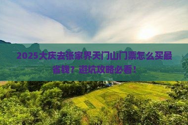 大庆到张家界天门山门票