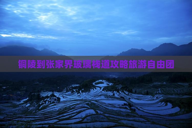 铜陵到张家界玻璃栈道自由团
