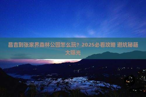 昌吉到张家界森林公园旅行社