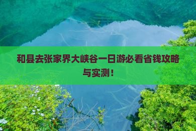 和县去张家界大峡谷一日