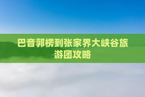 巴音郭楞到张家界大峡谷大型旅游团